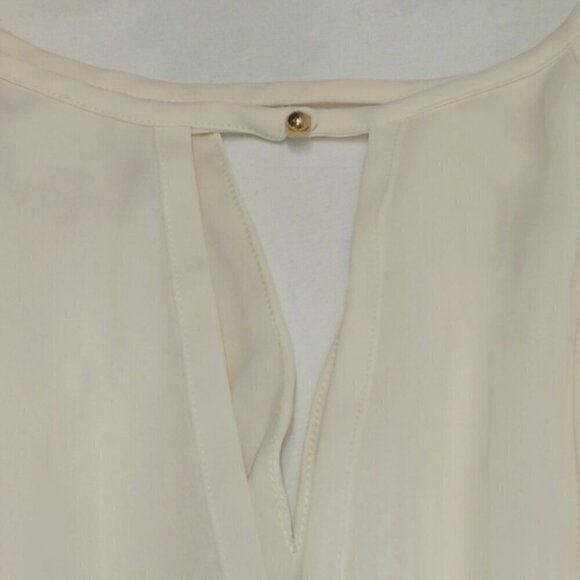 Banana Republic Ladies Size 8 Ivory Chiffon Draped Sleeveless Dress Sheer GUC - Picture 9 of 11